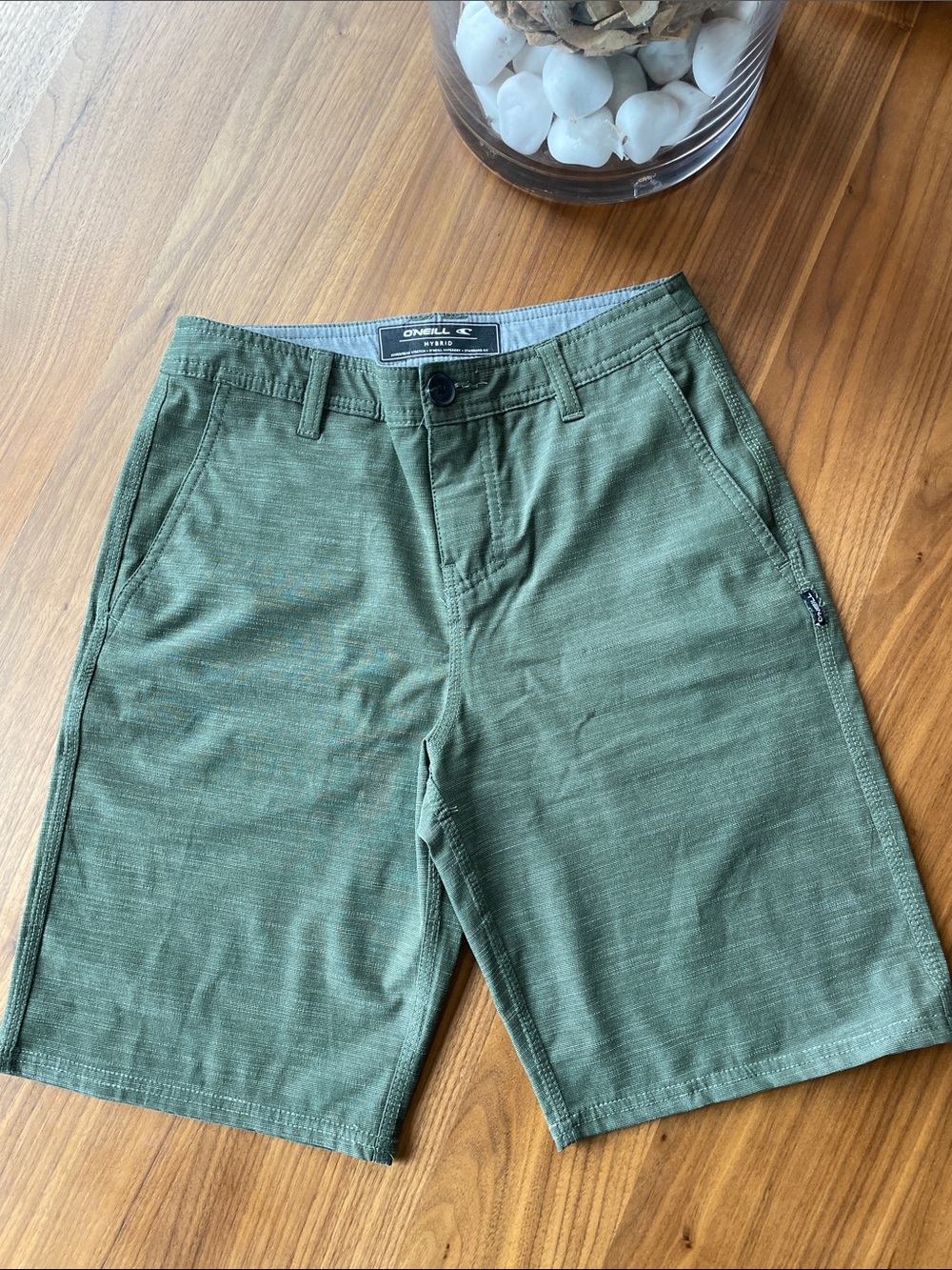 O'Neill Men's Olive Green Flat-Front Shorts